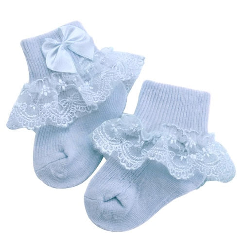 Bow Lace Baby Socks Newborn Cotton Baby Girls Sock Cute Toddler Socks Princess Style Baby Accessories