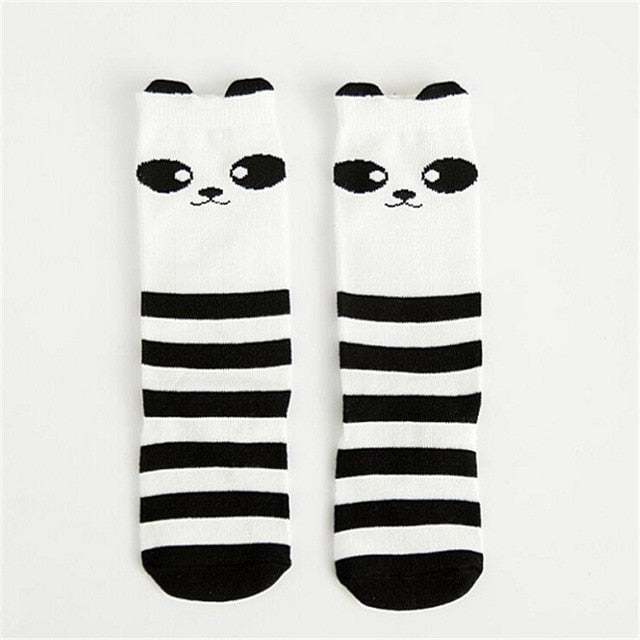 1 Pair Unisex Lovely Cute Cartoon Fox Kids baby Socks Knee Girl Boy Baby Toddler Socks animal infant Soft Cotton socks 0-3 Y