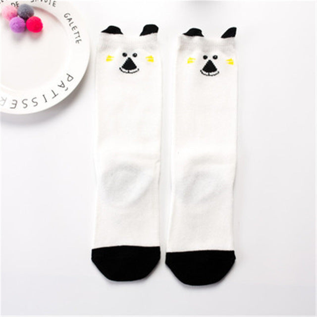 1 Pair Unisex Lovely Cute Cartoon Fox Kids baby Socks Knee Girl Boy Baby Toddler Socks animal infant Soft Cotton socks 0-3 Y