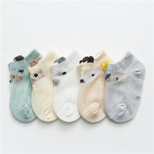 Baby Socks Newborn 5Pairs/lot Summer Mesh Thin Baby Socks for Girls Cotton Infant Casual Boy Girls Toddler Socks Cartoon