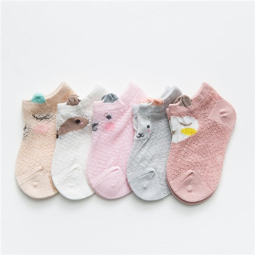 Baby Socks Newborn 5Pairs/lot Summer Mesh Thin Baby Socks for Girls Cotton Infant Casual Boy Girls Toddler Socks Cartoon