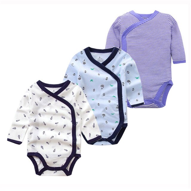 Times' Favourite 3PCS/lot 100% Cotton Baby Bodysuit Infant Jumpsuit Long Sleeve Baby Boys Girls Clothes Newborn Baby Clothing