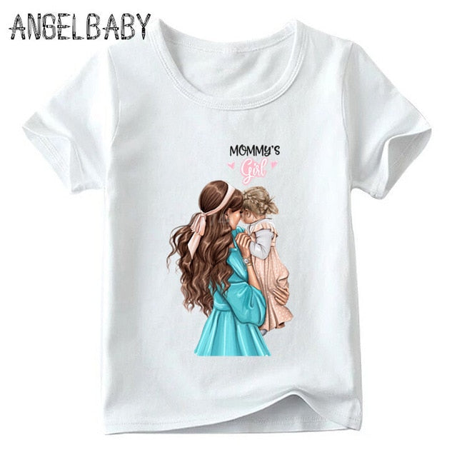 Matching Family Outfits Super Mom and Daughter Print Boys Girls T-shirt Mother's day Present Clothes Kids&Woman Funny Tshirt