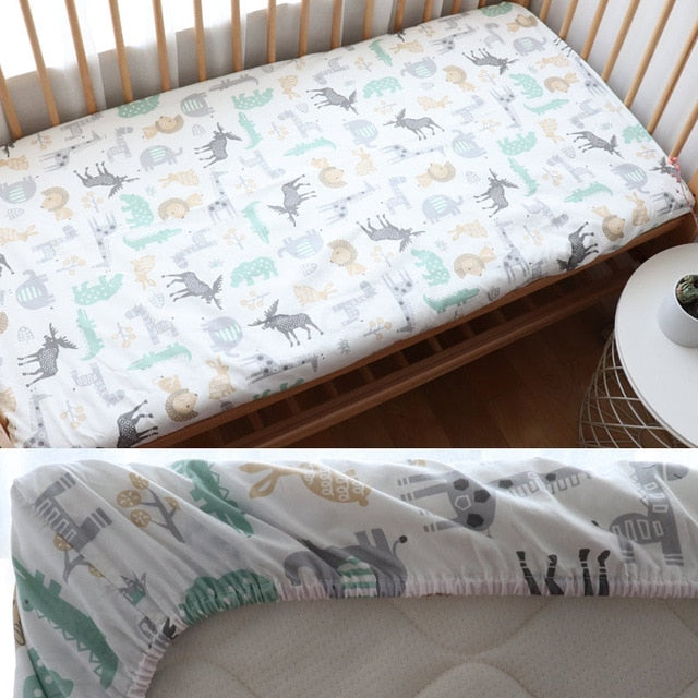 Baby Fitted Sheet For Newborns Cotton Soft Crib Bed Sheet For Children Mattress Cover Protector 130x70cm Allow Custom Make