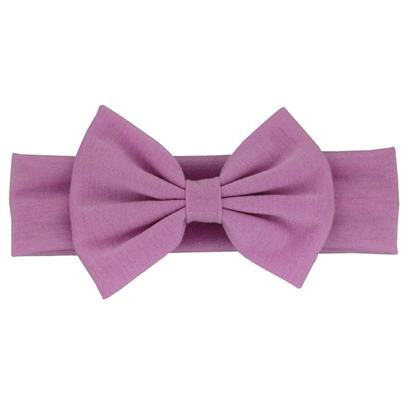 2019 New Cotton Elastic Newborn Baby Girls Solid Color Headband Bowknot Hair Band Children Infant Headband bandeau bebe