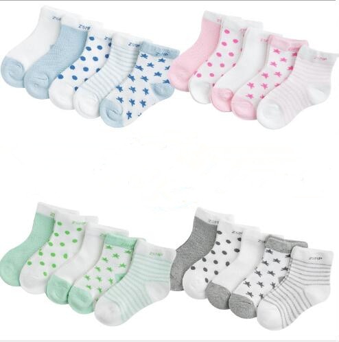 0-3 Year 5 Pairs Pack wholesale baby socks children's summer mesh socks ultra-thin breathable stars moon boys girls kids socks