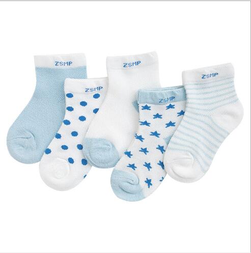 0-3 Year 5 Pairs Pack wholesale baby socks children's summer mesh socks ultra-thin breathable stars moon boys girls kids socks